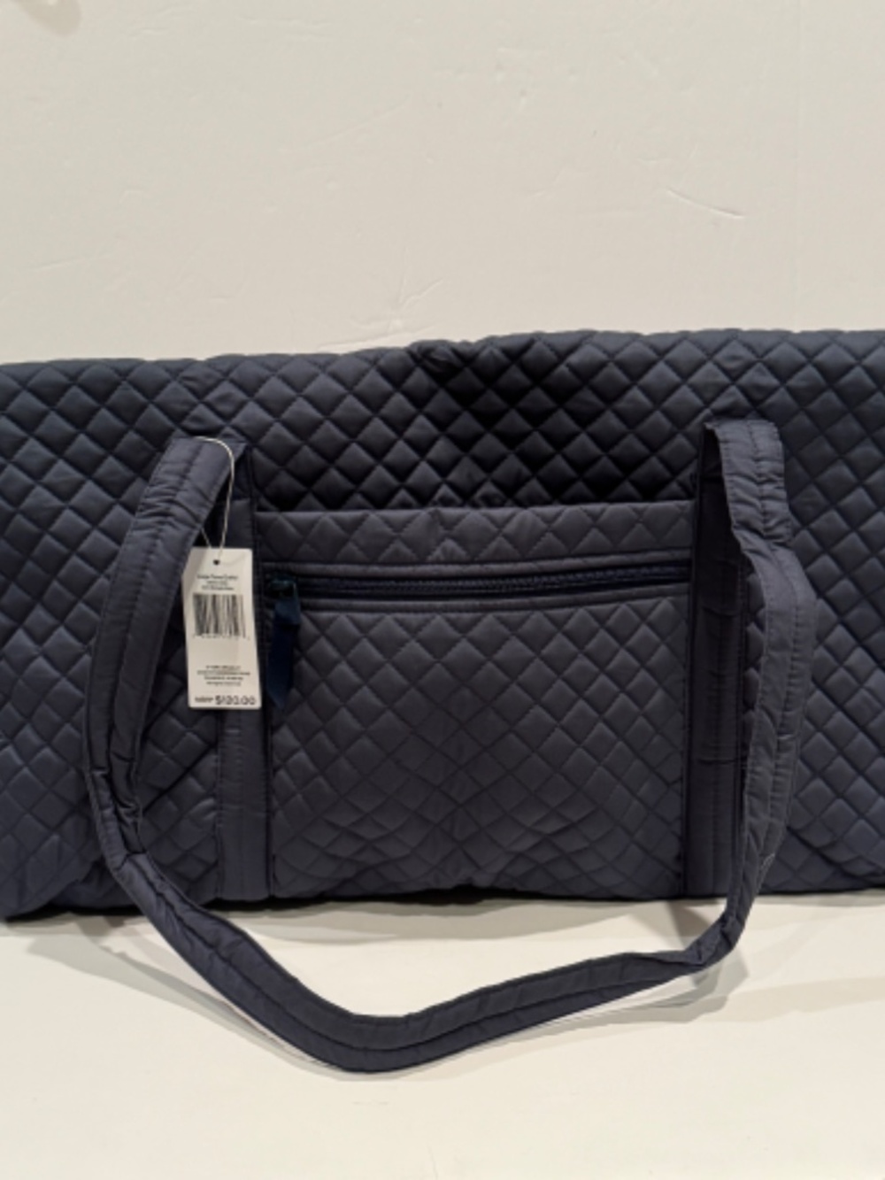Vera Bradley Large Travel Duffel Bag Dark Midnight Slate Blue Quilted Carry New